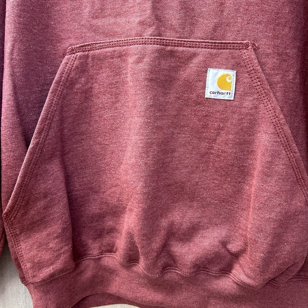 Carhartt /Original Fit /LOGO LG.SLEEVE GRAPHIC HOODIE Sweatshirt /Pink /size M - Picture 3 of 14